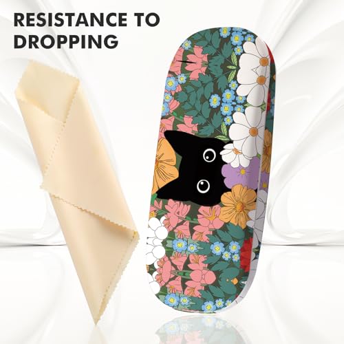 Image of Glasses Case Hard Shell,Portable Protective Eyeglasses Case, Eyeglass Holder Box with Cleaning Cloth,for Women Men