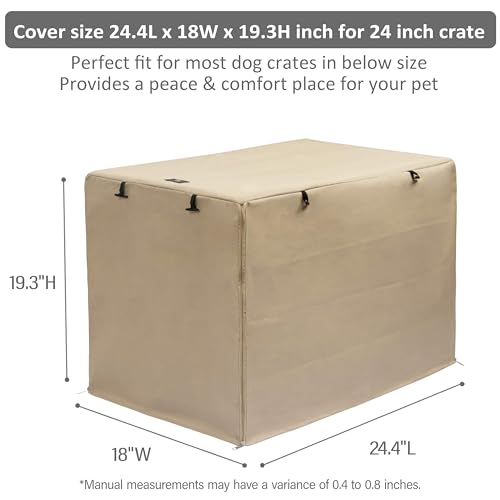 X-ZONE PET Abdeckung für Hundekäfige, Doppeltür, Polyester, passend für 61/76 / 91/107 / 121,9 cm Drahtkäfig, 61 cm, Hellbraun…