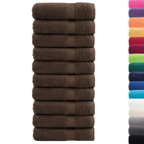 UJCHVHN Home Garden, Premium-Badetücher, SOLUND 100 x 150 cm, 600 g/m², Braun, 10 Stück – Bild 3