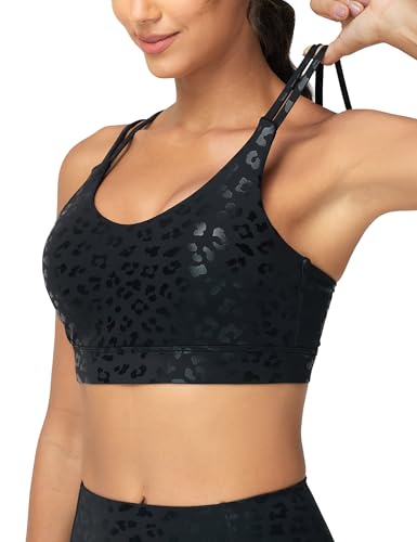 THE GYM PEOPLE Women's Double Spaghetti Strap Sports Bras Supportive Strappy Workout Bra with Padded