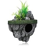 Mikikit Schwimmende Stein Aquariumdekoration aus Widerstandsfähigem Resin Naturgetreue Felsen als Versteck und Unterschlupf für Fische Vielseitig Einsetzbar in Aquarien und Terrarien