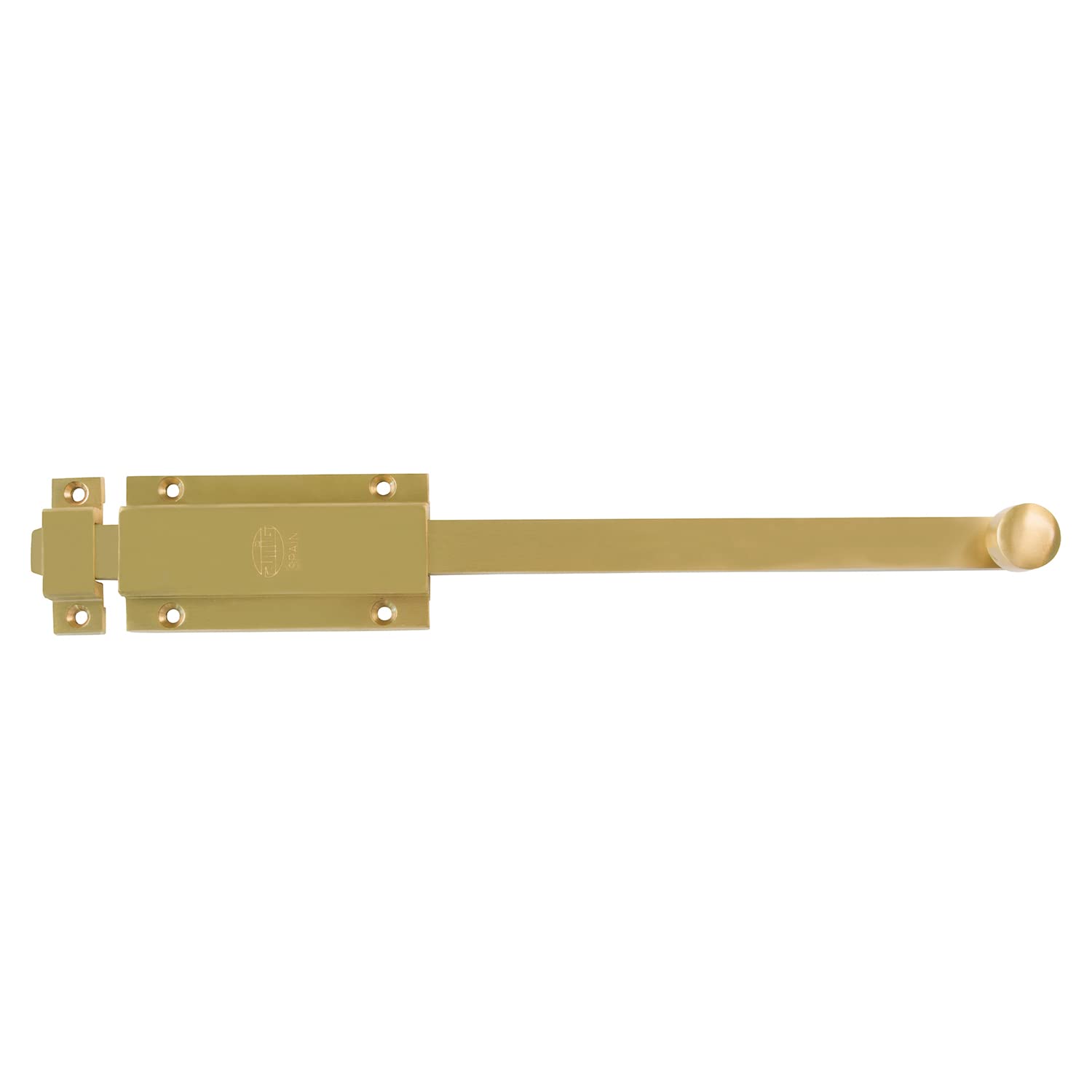 Amig Gold - Overlap Pin For Doors Mod.3700 | Security Latch For Horizontal Or Vertical | Brass With Matte Finish | Measurements: 500 X 48 Mm | Includes Screws