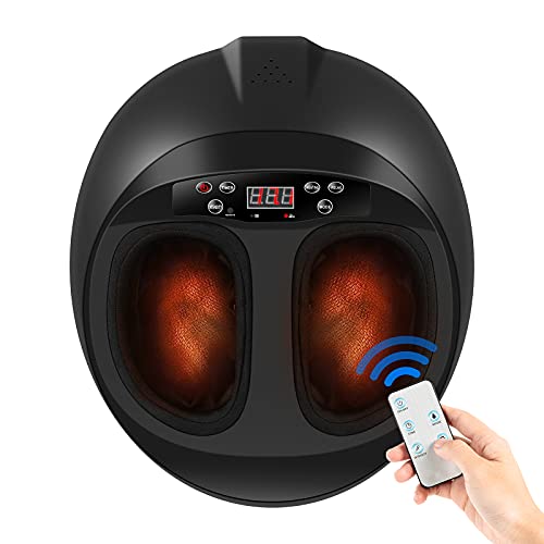Foot Massager Machine with Heat Shiatsu Foot Massager Relief for Tired Muscles and Plantar Multi-Level Settings & Adjustable for Home or Office Use