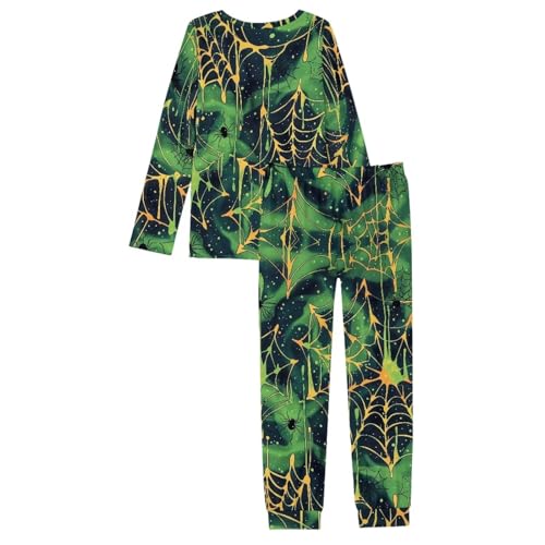 halloween pjs men Novelty Holiday Ghost Fun Skeleton Bats Spider Web Printed2