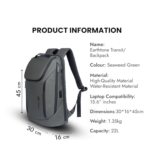 Image of Gang's Laptop Bag | 22L | Backpack Bag, Anti Theft Backpack with USB Charging Port, Smart Backpack Waterproof 15.6 inch, Backpack bags for women,Travel Durable Backpack for Men /Women