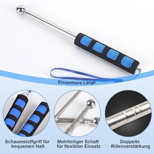 Teleskopstange, Schlagstöcke mit Hammergriff, Teleskopstangen Aushöhlungstrommel-Erkennungshammer für die Inspektion von Hausdekorationen