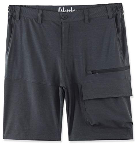 Estepoba Men's Lightweight Quick Dry Stretch Travel Outdoor Hiking Cargo Shorts Black Carbon 32