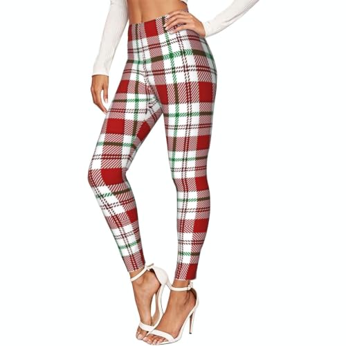 Leggings elásticos de Navidad pantalones opacos que no se bajan