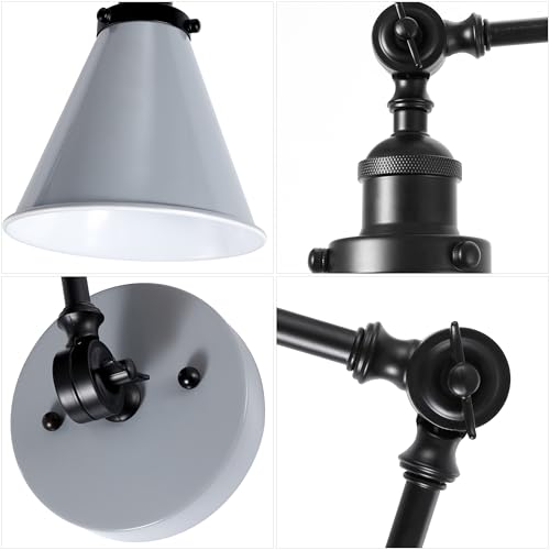 Image of JONATHAN Y Rover 1-Light Wall Sconce 7 inch, Gray /Black, Set of 2