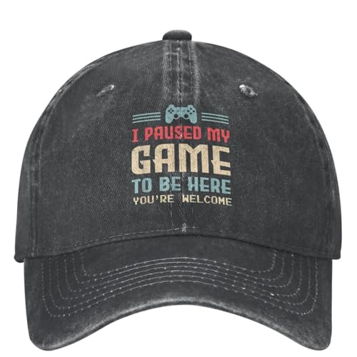 Hice una pausa en mi juego para estar aquí, de nada, regalo de jugador retro, gorra de béisbol lavada, camionero, sombrero de papá, gorras de béisbol a prueba de sol para mujeres, regalo de primavera