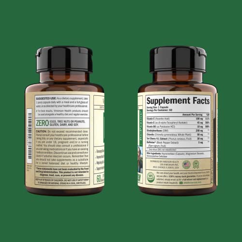 Vimerson Health - Dim & Bioperine - Dietary Supplement - For Well-Being, Mood & Skin Health - Menopausal & Estrogen Support - 250Mg Diindolylmethane - Gluten & Gmo Free - 60 Vegan Capsules #TOP4