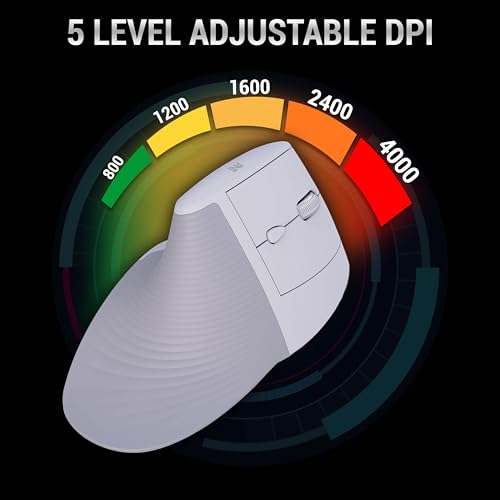Image of Ant M200 Vertical Wireless Mice, Wireless Ergonomic, Rechargeable,5 Adjustable DPI, Silent 2.4GHz Optical Tunnel, USB Wireless Mouse for Laptop, PC White