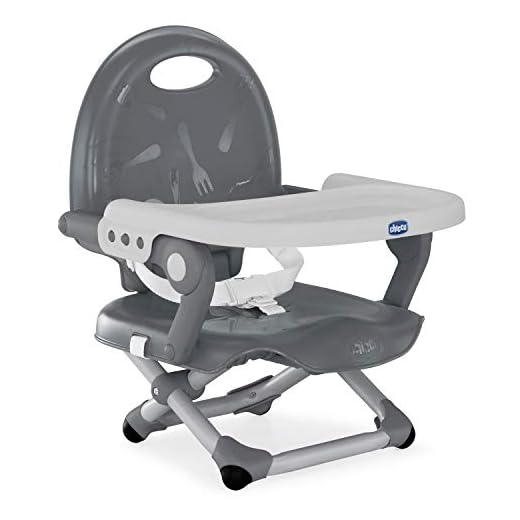 Chicco Pocket Snack Assento Elevatório para Alimentação, Cinza (Dark Grey), da 6 meses