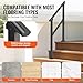 VEVOR Handrails for Outdoor Steps, 2-3 Step Stair Hand Rail Kit, Transitional Carbon Steel Railings with Installation Kit, Stair Rails for Seniors, Concrete Steps & Porch & Deck, Black Square Tube
