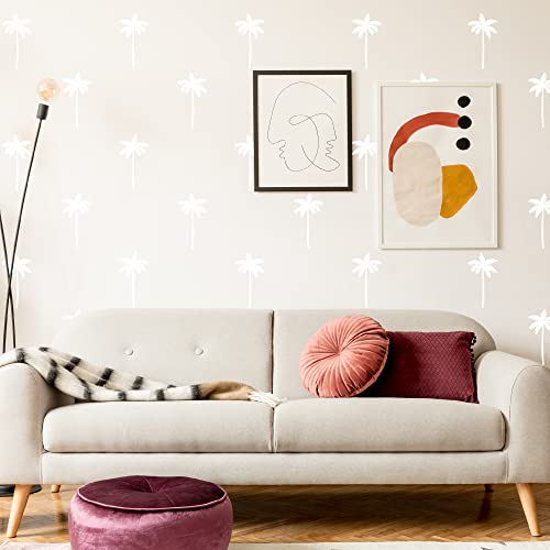 Vinilos decorativos blancos con diseño de palmera 24 pcs miniatura 5
