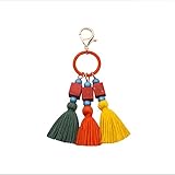 Handmade Keychain: Der niedliche Quasten-Schlüsselanhänger wird von erfahrenen Handwerkern handgefertigt und verfügt über einen zarten Strassbogen, der verschiedene Modeelemente perfekt kombiniert.