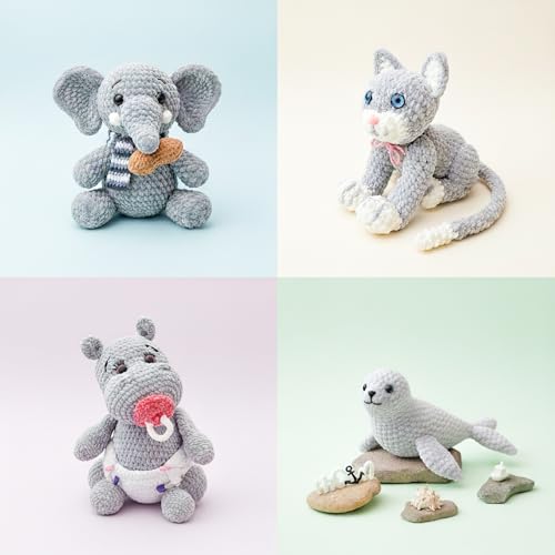 Image of Cuddly Velvet Chenille Yarn, Super Soft Fluffy Bulky for Knitting Crocheting Blanket Amigurumi, Durable for Shedding, 100 Gram (3.53 Ounces) 109 Yards (100 Meters) (Light Gray) (3 Skeins)