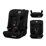 Kinderkraft I-COMFY, Silla de coche, Para niños, Ajustable (76-150 cm), Respaldo ajustable, Cinturón de seguridad de 5 puntos, SISTEMA EASY GROW, Fácil instalación, Negro