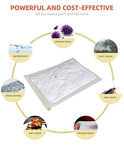 Image of Reusable Space Saver Bag, Vacuum Storage Bag, Zip lock - Quilts with Compact Hand Pump (multi color,pack of 4)