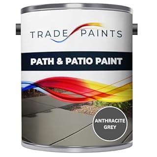 Path & Patio Floor Paint - 5 Litre - Ideal For Stone & Concrete - Smooth Attractive Finish - Use On Garden Patio & Pathway Flags - UV Resistant - Easy To Apply (Anthracite Grey)
