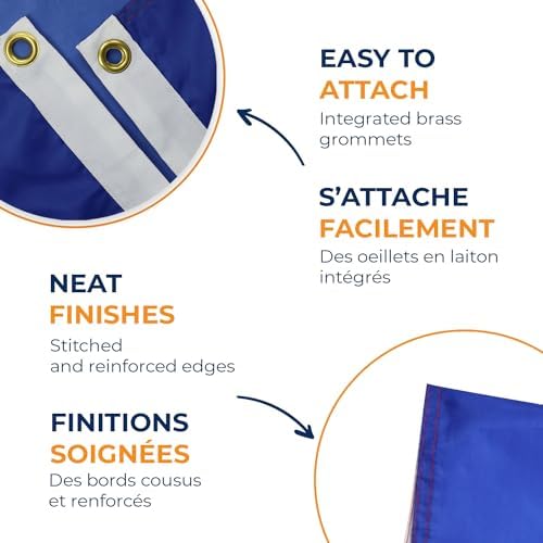 AZ FLAG - Free France 1940-1944 Flag - 150x90 Cm - 100D Polyester French Resistance - France Libre Banner with Two Metal Grommets - Fade Resistant - Vivid Colors - 3' x 5' Feet - 3x5 Ft - 3