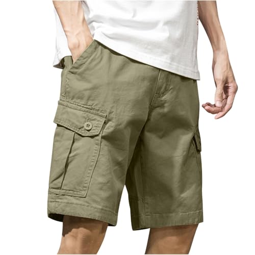 Image of Men's Summer Outdoor Shorts Quick Dry Cargo Casual Work Hiking Shorts Summer Knee Length Pants with Pockets