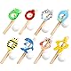 Srcasy 8 Stück Party Puste Spiel,Kinder Schwebender Ball Pustespiel Pfeife Ball, Bälle Balance-Blasspielzeug, Geschicklichkeitsspiel Atemübungsgerät Atemmesssystem Mit Schwammkugel