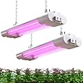 Sunco 1ft Grow Light LED, 10W, Full Spectrum, for Seed Starting, Seedling, Indoor Plants, Plug in Suspended Fixture, Link Up to 16, Inline Switch, ETL 2 Pack