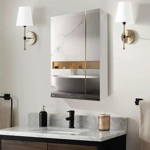 Image of Lucios Stainless Steel Bathroom Cabinet with Mirror, Wall Mounted Medicine Cabinet for Bathroom Storage, Rustproof & Waterproof Design, Adjustable Shelves (Stainless Steel, 10 * 16 Inch)
