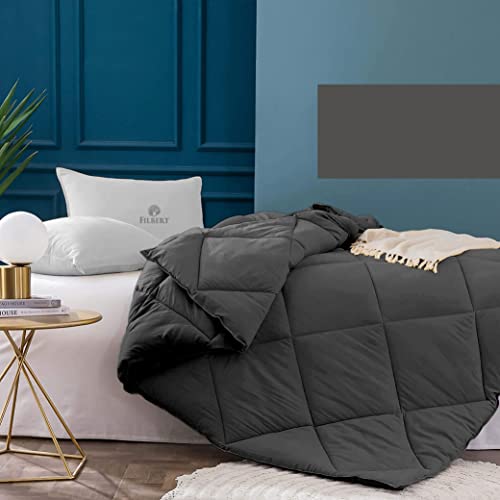 Image of Filbert - 400 GSM Microfiber Rajai Double Bed Comforter, Super Soft Heavy Double Bed Blanket for Winter Diamond Stitch (90 inch x 100 inch Inches /228cm x 254cm) - Comforter Double Bed|Dark Grey