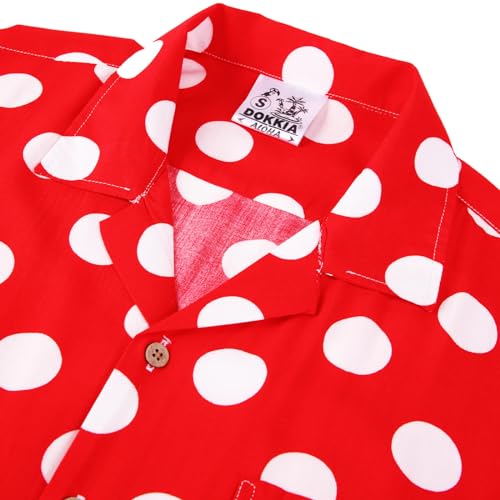 DOKKIA Men's Casual Tropical Floral Short Sleeve Luau Beach Aloha Hawaiian Shirt 5