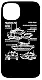 M1 Abrams Tank Recognition Blueprint Diagram Case for iPhone 13