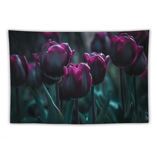 Tapisserie murale tissu doux fleurs violettes décoration rétro légère