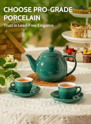 Image of Sweese Porcelain Teapot 27 oz with Infuser for Loose Leaf Tea, Sage Green