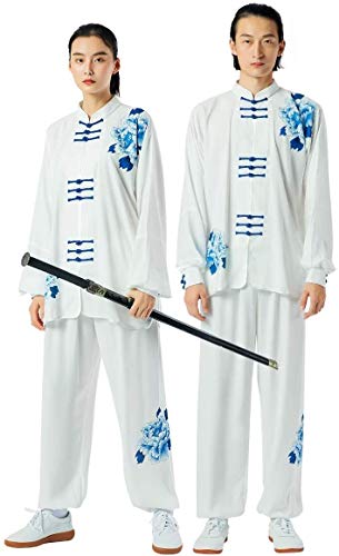Costume d'arts martiaux en mousseline fluide veste Tai Chi imprimée