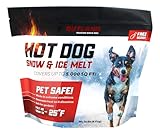 Rutland Hot Dog Snow & Ice Melt, Pet & Kid Friendly Deicer, Rock Salt Alternative, Calcium Chloride Works Under -25°F, 10 lb. Resealable Bag