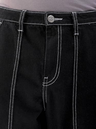 Image of The Indian Garage Co Men Dad Fit Solid Mid-Rise Cargo Denim