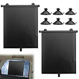 2 Pack Car Roller Side Window Sun Shade - Retractable Car Roller Sunshade for UV and Sun Glare Protection Car Travel Accessories for Kids, Baby, Car Window Shades Upgraded (18 * 12)