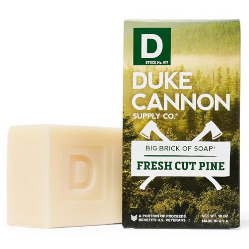 Duke Cannon Supply Co. Big Brick of Soap for Men – Fresh Cut Pine Scent, Extra Large 10 oz Bars, Paraben-Free, 3-Pack