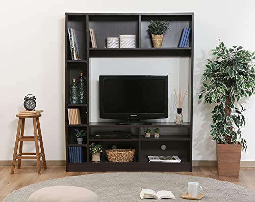 undefined 不二貿易 テレビ台 テレビボード 32型推奨 幅120×奥行28.5×高さ150cm ブラウン 壁面収納 ラック 棚レイアウト自由 組立商品 98826 の商品画像 10