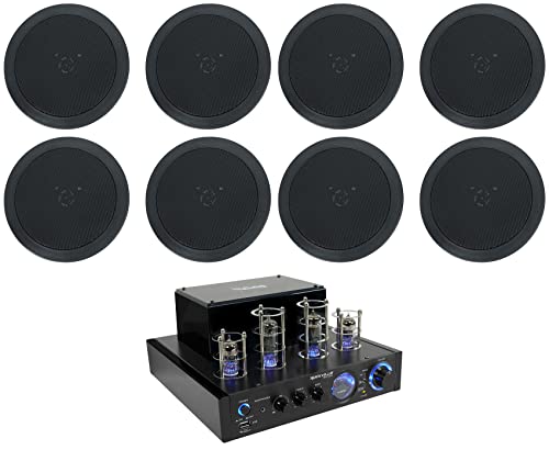 Rockville LED Tube Amp/Home Theater Receiver+(8) 5.25