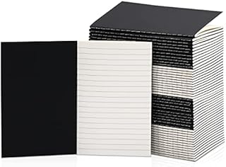 48 Pcs Mini Notebooks Bulk, 3.5" x 5.5" Black Pocket Notebook Campus Travel Notebooks, 48 Pages Lined Notebook Blank Journals Bulk for Students School Supplies, A6