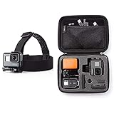 amazon basics - fascia da testa per fotocamera/videocamera gopro & custodia per trasporto gopro, misura extra-small