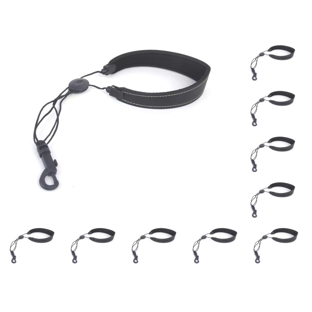 Set di 10 cinghie regolabili imbottite per sassofono con gancio a scatto, colore: nero