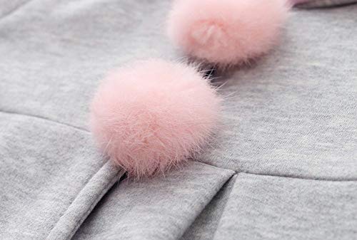 Baby Girl\'s Toddler Kids Fall Winter Coat Jacket Outwear Rabbit Ears Hoodie Sweatshirt Warm Overcoat(Gray, 3-4T) - Thumbnail 6