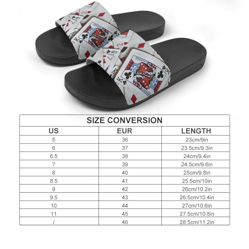 Playing Cards Poker Games Queen King Womens Slide Sandals Non Slip Summer House Slippers for Girls Slip-on Flip Flops2