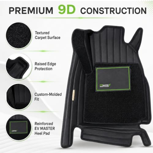 Image of EV MASTER 9D Car Floor Mats for MG ZS EV Hybrid (2026 Onwards) Complete Set | Anti Slip Full Coverage Premium Luxury Car Floor Mats | Washable Waterproof All Weather