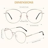 LINVO Fashion Fake Glasses Metal Cat Eye Frame Clear Lens Glasses for Women UV400 Protection - Image 7