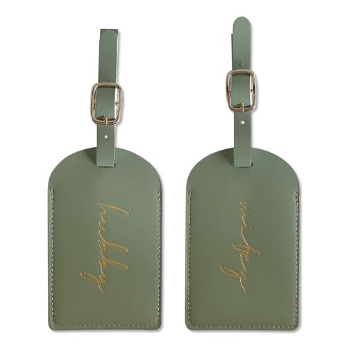 Mr&Mrs Gifts Honeymoon Essentials Mr and Mrs Luggage Tags Travel ID Green
