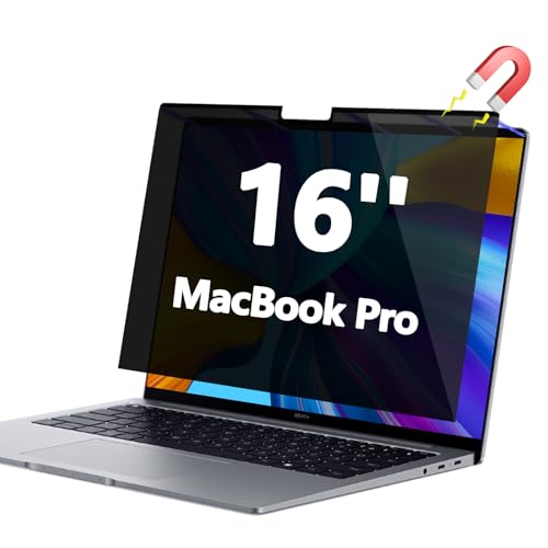 Magnetic Privacy Screen Protector for MacBook Pro 16 inch (2021-2024, M1, M2, M3, M4, Pro, Max) - Anti Spy, Blue Light Blocking & Anti Glare Filter | Computer Monitor Privacy Shield